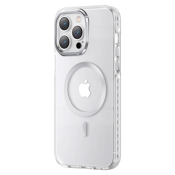 Kingxbar PQY Ice Crystal Series MagSafe-etui til iPhone 14 Plus Sølv