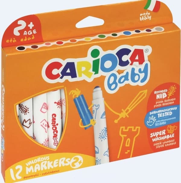 Maxi Baby tuschpenne 12 farver bls CARIOCA