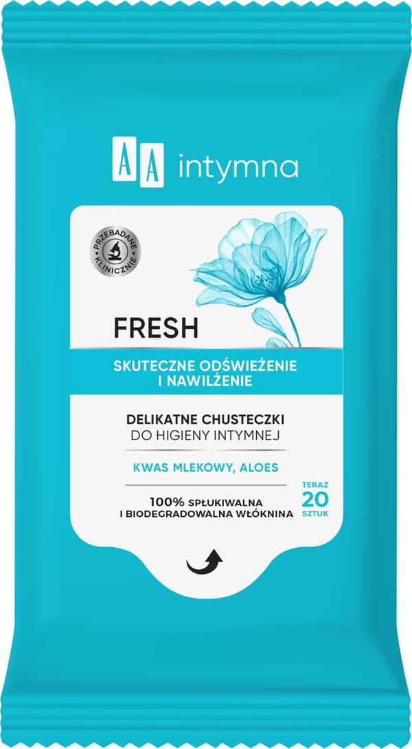 AA_Intimate Fresh skånsomme servietter til intimhygiejne 20 stk.