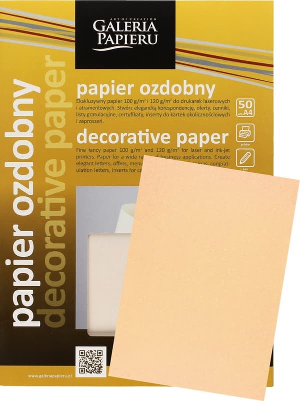 Dekorativt papper Gallery A4/120g Nature mörkbeige (50)