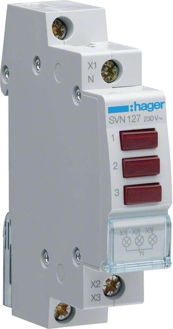 Hager Signallampe 3xLED rød (SVN127)