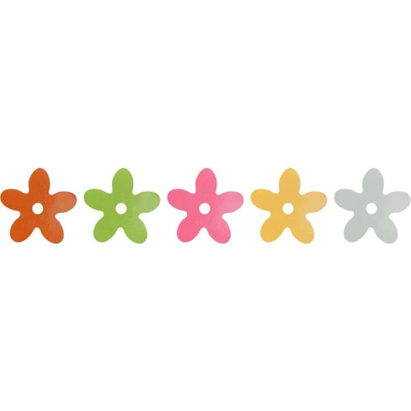 Paljetter 10mm glada blommor 5 färger