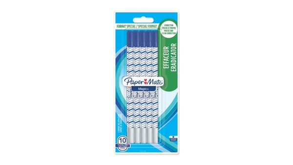 PAPER MATE Magic+ -mustekynä ja -pyyhekumi, 10 kpl