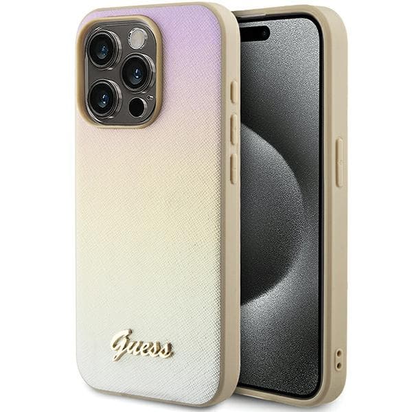 GUESS GUHCP14LPSAIRD IPHONE 14 PRO 6.1 \"KULTAINEN/GOLD HARDCASE SAFFIANO IRIDESCENT SCRIPT