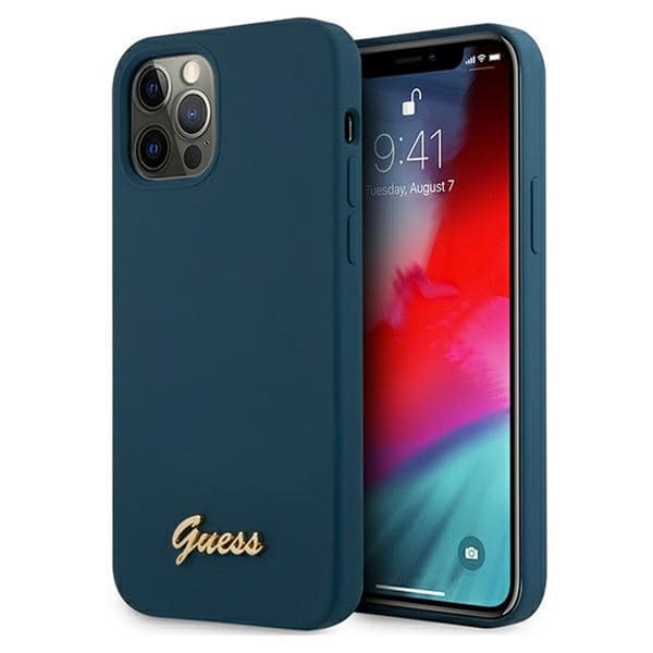 Guess, GUHCP12LLSLMGBL iPhone 12 Pro Max 6,7\" blå/blå hårdskal metalllogotyp