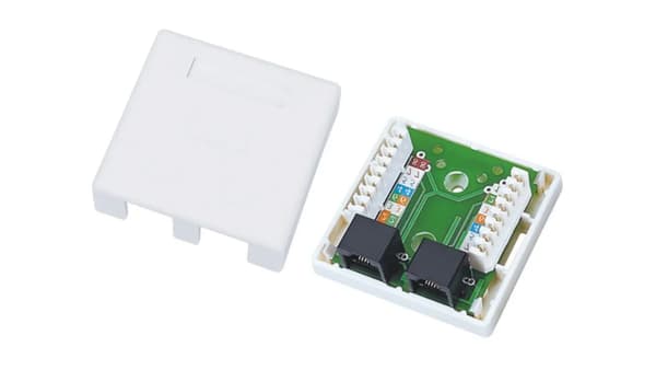 A-LANTEC Wiring UTP overfladestik 2xRJ45 kat.5e