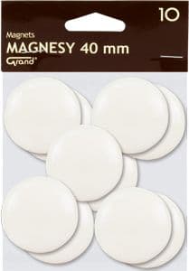 KW Trade Magnets Grand 40 mm vit op. 10 stycken