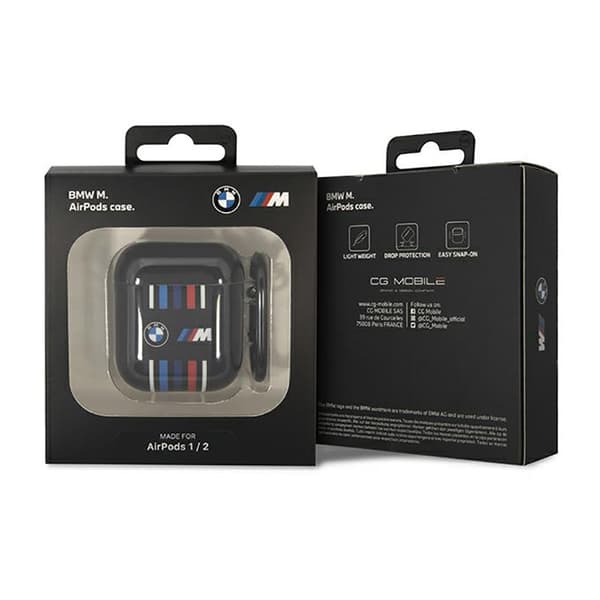 BMW BMA222SWTK AirPods 1/2 Cover sort/sort Flerfarvede linjer