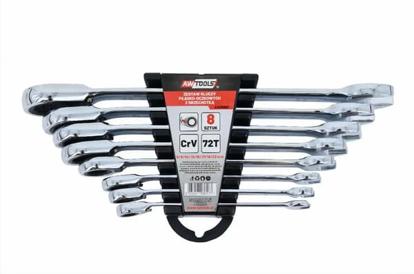 AWTOOLS YHDISTELMÄAVAINSARJA RÄIKÄLLÄ 8 kpl 8-22mm