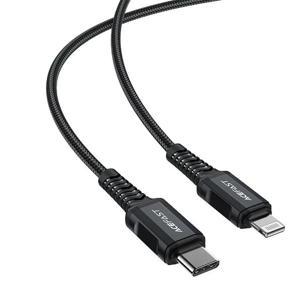 ACEFAST-kabel Typ C till Lightning 8-pin MFi 3A PD30W C4-01 1,2m svart