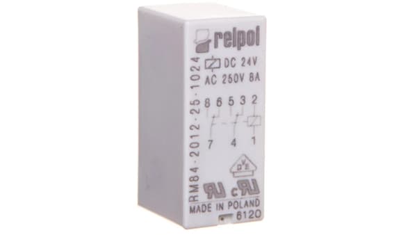 Relpol 2P 24V DC printrelæ i hus (600344)