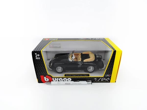 Porsche 356B avoauto musta 1:24 BBURAGO