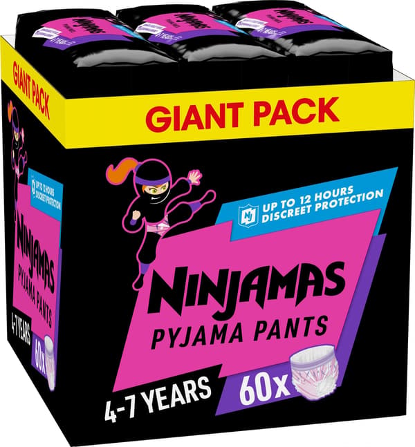 Pampers NINJAMAS MB HOUSUT 7-XXLARGE 60 TYTTÖ