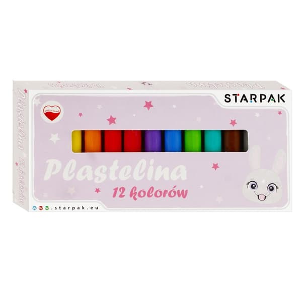 PLASTILINA 12COL KANIN STK PUD 1/40