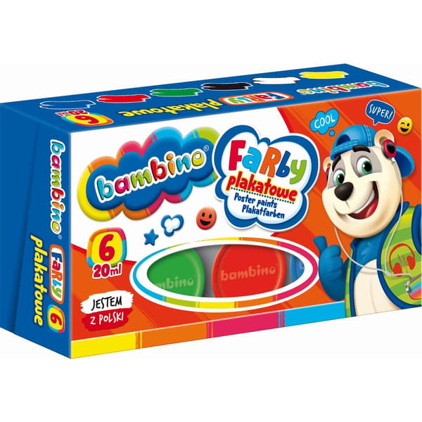 Plakatimaalit 6 väriä 20ml BAMBINO