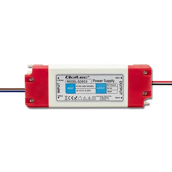 Qoltec Switching Strømforsyning LED IP20 | 36W | 12V | 3A