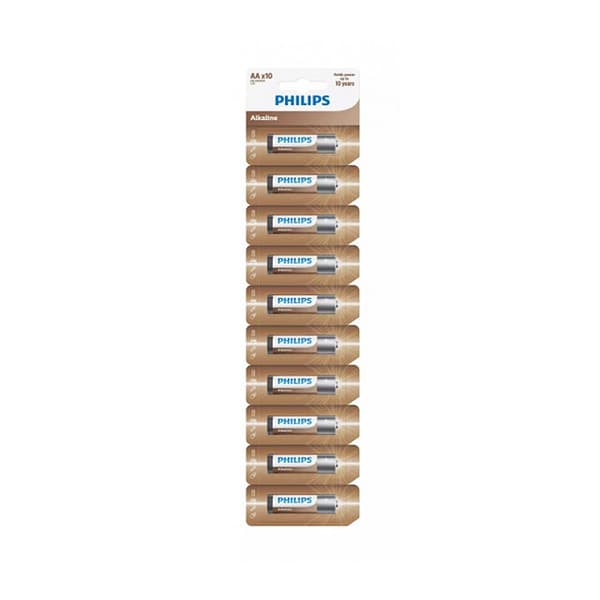 Philips BATTERY PHILIPS AA LR6 LEAK 10PCS ALKALINE