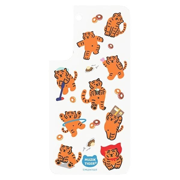 Samsung GP-TOU021HOTOW Panel för ramfodral till Galaxy S22+ Muzik Tiger vit/vit