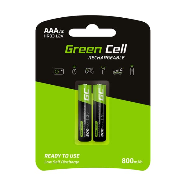 Green Cell Ladattavat paristot 2x AAA HR03 800mAh