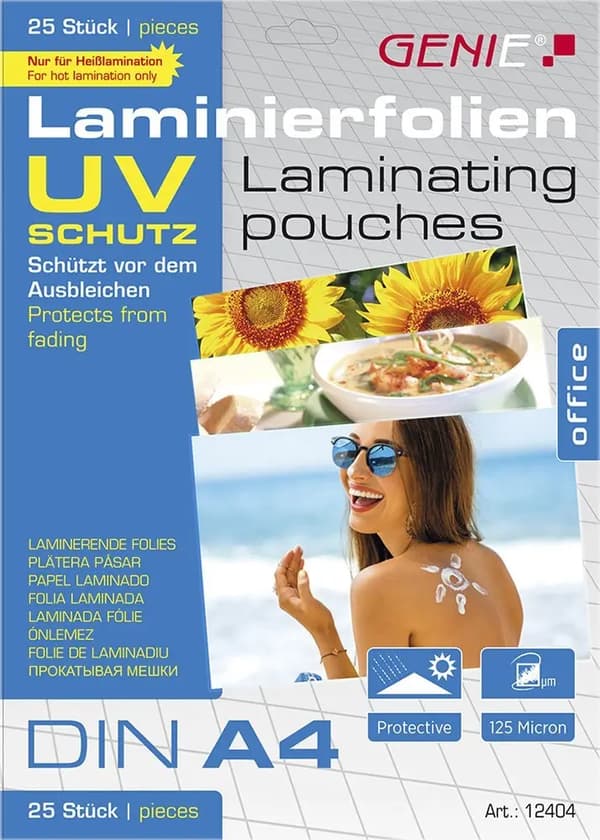 GENIE Laminiertaschen 25 A4  Folien mi