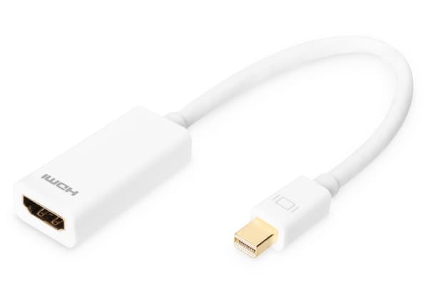 DIGITUS Videoadapterkabel AK-340404-001-W - Mini DisplayPort / HDMI - 15 cm