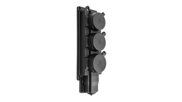 Pawbol 3-stikdåser med/u gummi sort IP44 D.3159/3