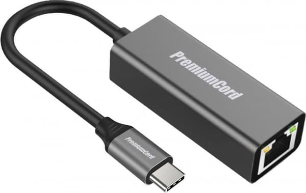 PremiumCord USB-C–Gigabit RJ45 -liitinmuunnin