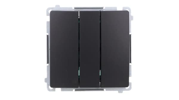 Simon Basic Triple koblingsafbryder (modul) 10AX, 250V, quick-connect, sort BMW31.01/49