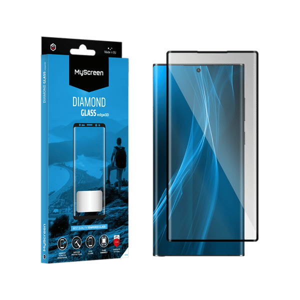 MS Diamond Glass Edge 3D Sam S23 Ultra S918 sort/sort Hærdet Glas