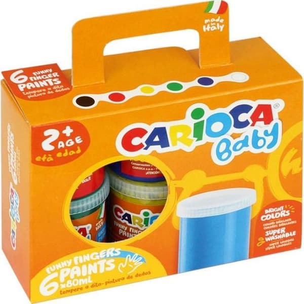 Tempera fingerfärg 6 färger CARIOCA