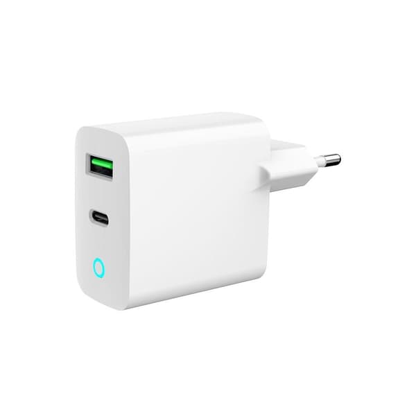 GEMBIRD Hurtig 2-ports USB-oplader 20W LED Hvid
