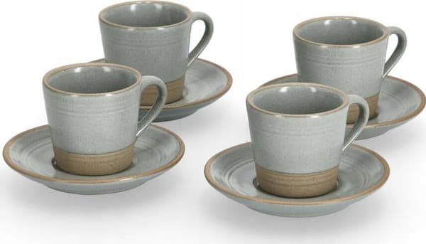 Zeller Set med espressokoppar i stengods, 60 ml