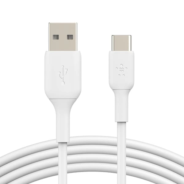 1x2 Belkin USB-C/USB-A PVC-kabel 1m, 2-pack vit CAB001bt1MWH2PK