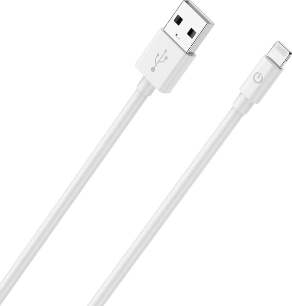 RealPower USB-A till Lightning laddnings-/datakabel 2m vit MFI