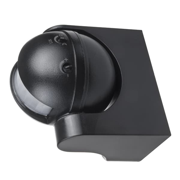 Maclean PIR bevægelsessensor, infrarød, IP44, sort, 12m, maks. løft 800/1200W, MCE358 B