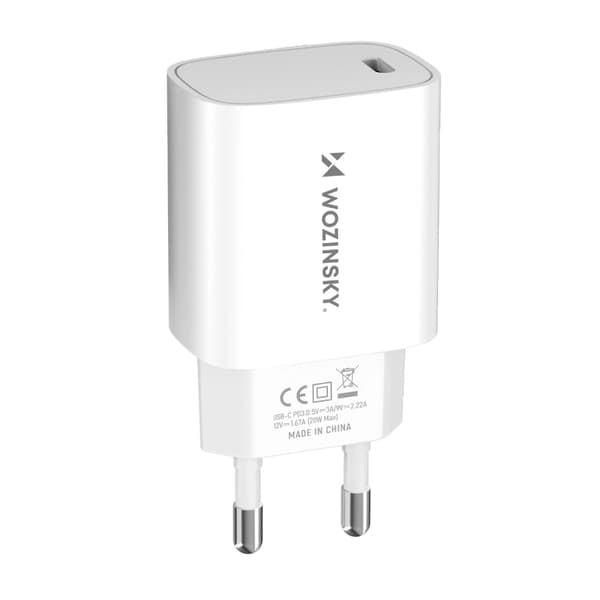 Wozinsky WGWCCW 20W USB-C Väggladdare - Vit