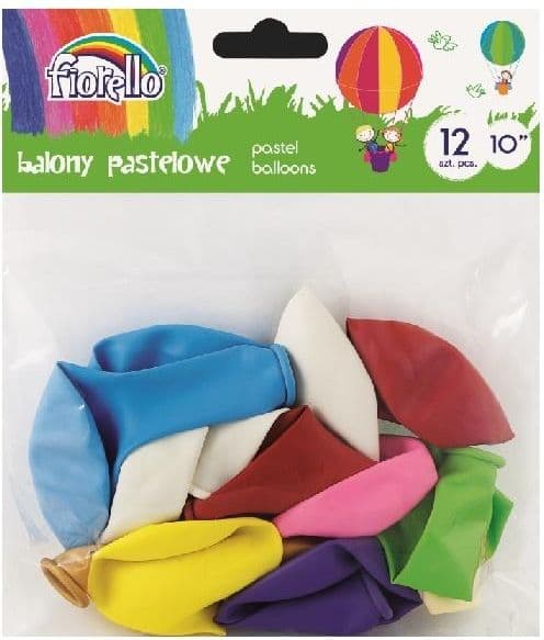 Pastelballoner 10\" mix 12 stk. FIORELLO