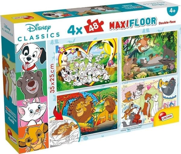 Lisciani LISCIANI DISNEY DUBBELSIDIGT MAXI PUSSEL 4X48 EL.