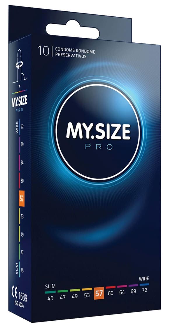 Professionelle kondomer mysize pro 57mm 10 stk