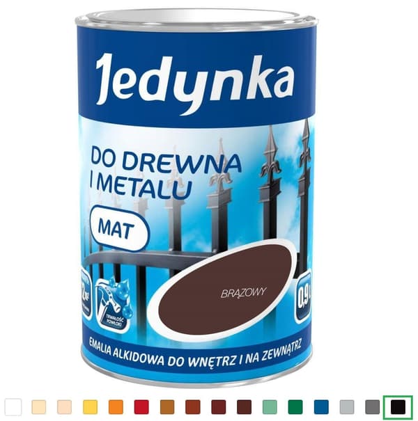 ALKYDIMAALI PUULLE JA METALLILLE MUSTA MATTA 0,9L