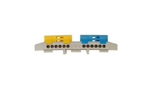 2x6 skinnesplitklemme blå/gul TH35 IP20 E.4176