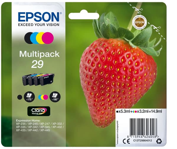 Epson 29 Multipakke - 4-pak - sort, gul, cyan, magenta - original - blækpatron