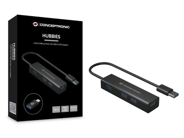 USB-hub Conceptronic Svart