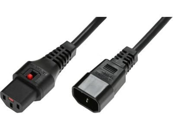 MicroConnect Strömkabel C13 IEC Lock - C14 svart 4m, PC1070