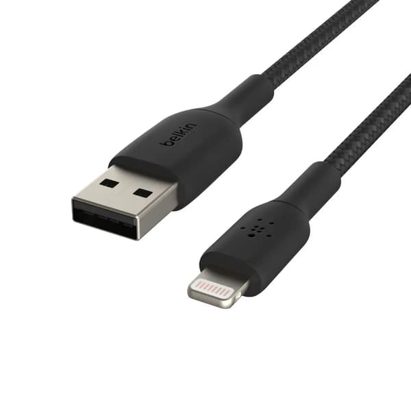 Belkin Lightning-kabel 2m, belagt, mfi-certificeret, sort