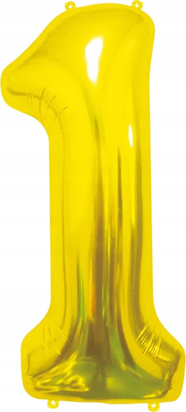 Folieballon B&C Nummer 1, guld, 85 cm