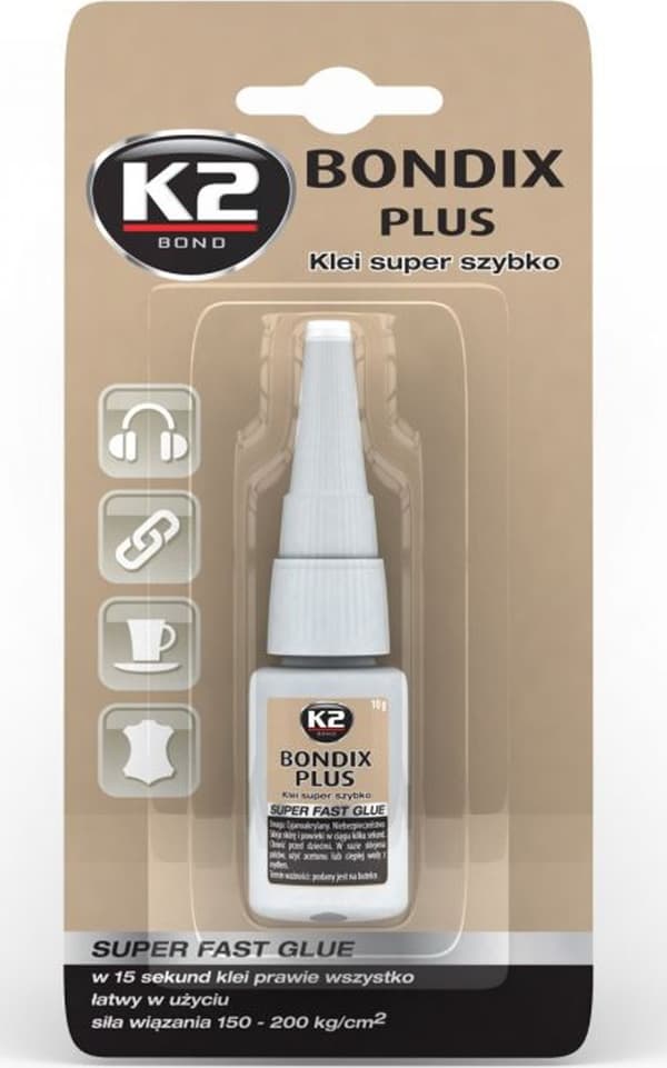 K2 LIM 15 SEKUNDER TIL PLAST TRÆ BONDIX GUMMI PLUS 10G