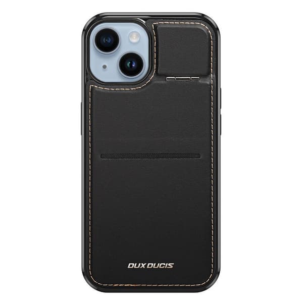 3-i-1 pungcover med stativ til iPhone 14 Plus MagSafe RFID Blocker Dux Ducis Rafi Mag – Sort
