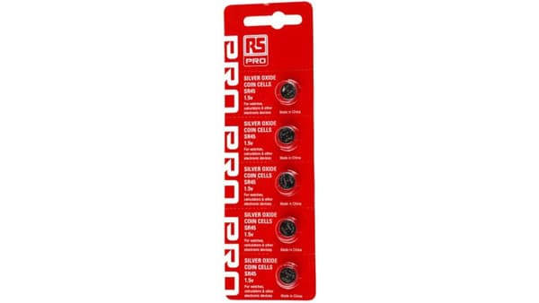 Nappiparisto, SR45, 1,55V, 60mAh, RS PRO