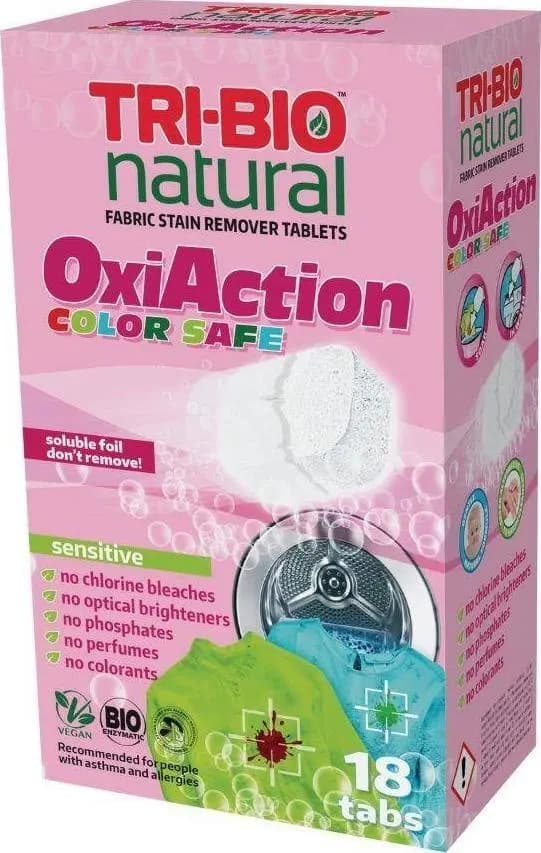 Tri-Bio TRI-BIO, Pesutabletit OXI ACTION COLOR, 18 kpl